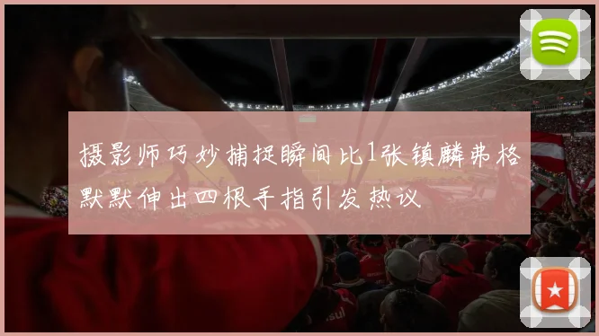 摄影师巧妙捕捉瞬间比1张镇麟弗格默默伸出四根手指引发热议